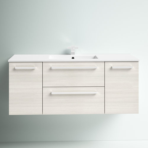 Mercury Row® Akron 48'' Wall Mounted Single Bathroom Vanity with